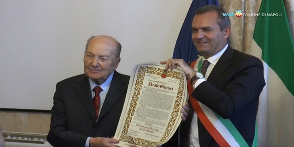 Napoli: conferita la cittadinanza onoraria al professore Paolo Grossi