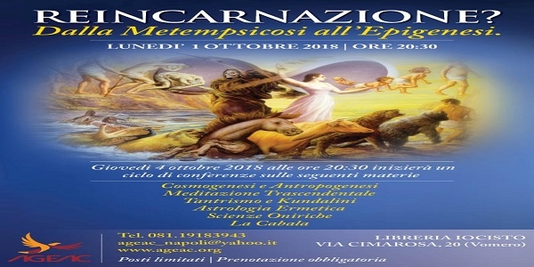 Napoli: 'La reincarnazione esiste?' Alla Libreria IOCISTO, conferenza stampa lunedì 1 ottobre