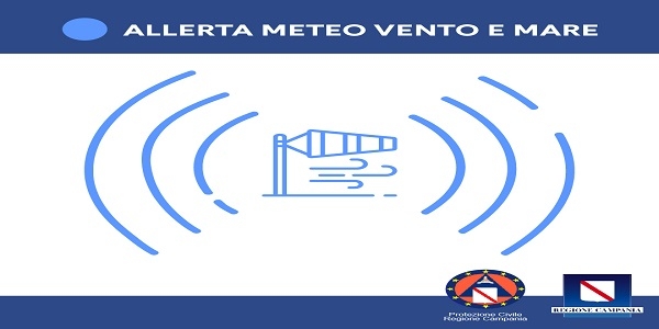 Campania: allerta meteo per vento forte e mare agitato dalle 8 alle 20 di domani