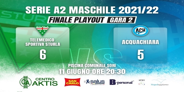 Sturla - Aktis Acquachiara 6-5. Sabato 18 gara 3 del play - out a Napoli