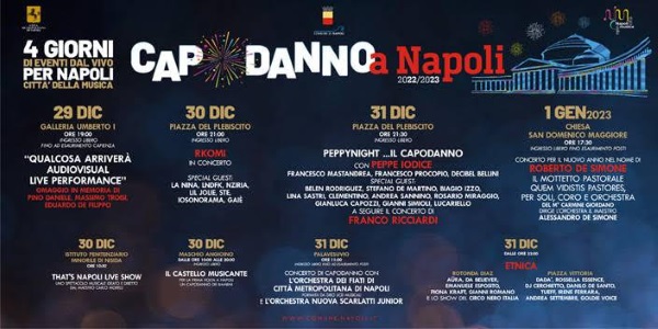Capodanno a Napoli, il programma di 4 giorni con eventi dal vivo e gratuiti
