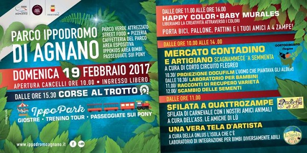Napoli: domenica all'Ippodromo di Agnano corse, mercato elaboratori bio, giochi e pony.