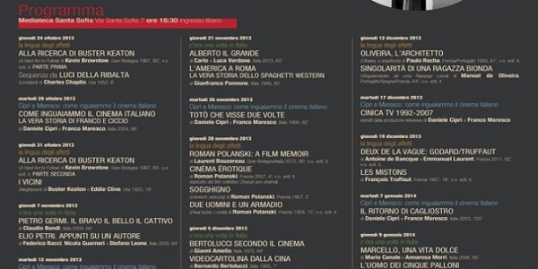 Napoli: Rassegna cinematografica Cinema al quadrato