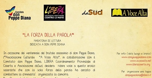 Ass. Daniele: Maratona di lettura per ricordare, nel ventennale della sua uccisione, Don Peppe Diana