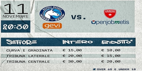 GENERAZIONE VINCENTE NAPOLI BASKET: IN VENDITA I BIGLIETTI PER LA GARA CONTRO VARESE