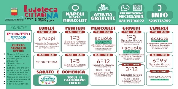 Napoli: riapre la Ludoteca cittadina con attività in tutte le MunicipalitÃ