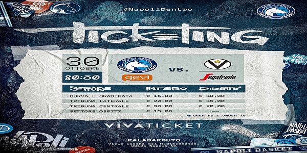 GEVI NAPOLI BASKET: RIAPERTA LA CAMPAGNA ABBONAMENTI \'NAPOLI DENTRO\'