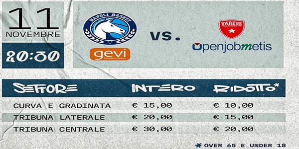 GENERAZIONE VINCENTE NAPOLI BASKET: IN VENDITA I BIGLIETTI PER LA GARA CONTRO VARESE