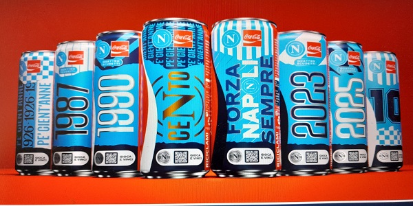 SSC Napoli e Coca-Cola celebrano il Centenario azzurro con otto lattine in edizione limitata