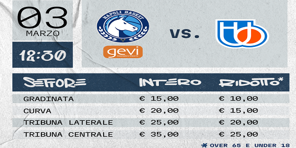 GENERAZIONE VINCENTE NAPOLI BASKET: IN VENDITA I BIGLIETTI PER LA GARA CONTRO TREVISO