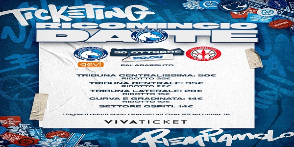 Gevi Napoli Basket-Pallacanestro Trieste. In vendita i biglietti